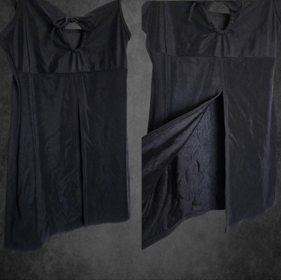 Vintage y2k black open split tank top - Picture 2 of 12
